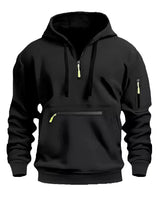 Lars | Hoodie mit Reißverschluss in Schwarz