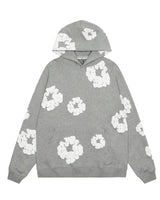 Lässiger Damen Hoodie mit Blumenmuster - Amara in Grau