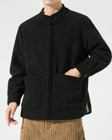 Leichte Herren-Cordjacke mit großen Taschen - Boaz in Schwarz