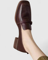 Carolin | Damen Klassische Slip-On Bequeme Loafer in Braun
