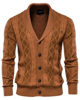 Herren-Cardigan mit Knopfleiste in Braun