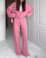 Naomi™ Premium-Sweatshirt-Set mit Zip-Jacke in Pink