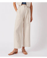 Jessyca - Hochgeschnittene Leinenhose in Beige