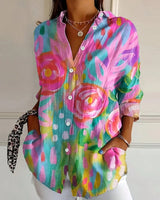 Annika | Bunte Bluse mit verspieltem Print in Rosa