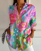 Astrid | Bunte Musterbluse in Rosa