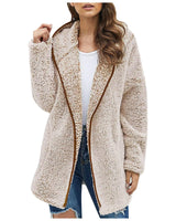Trendy Lang Fleece Damenjacke - Luna in Khaki