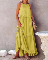 Munalisa - Maxikleid Mit Rüschen in Gelb