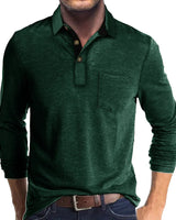 Jörg™ | Herren Langarmshirt in Unifarbe in Grün
