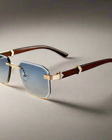 Edda | Randlose Premium-Sonnenbrille in Blau