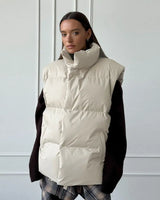 Cristina - Daunenjacke und Daunenweste in Creme - Weste
