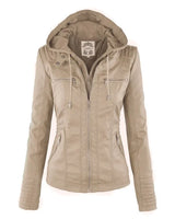 CLARA - ELEGANTE LEDERJACKE in Beige