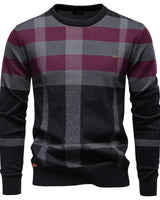 Rosenfeld - Strickpullover für Herren mit Rautendesign in Rot