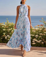 Paulina Damen Partykleid mit Blumenmuster in Blau