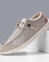 Ethan - Gestanzte Schnürschuhe in Beige