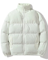 Unisex-Steppjacke mit Korddetails - Aiden in Weiß