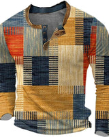 Beecky | Herren Farbenfrohes Langarmshirt – Buntes Langarm Shirt Herren in Braun
