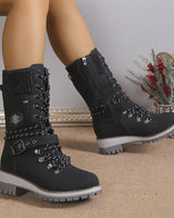 WinterHafen™ Wasserdichte Stiefel mit Weichem Fleecefutter und Rutschfester Sohle / Gemacht für die Kälte, Gedacht für Dich! in Schwarz