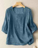 Sonia – Elegante Damen Spitzenbluse in Blue