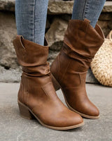 Nora | Blockabsatz Gepolstert Western-Stiefel in Braun