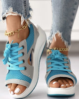 Layla - Schnürschuhe in Hellblau