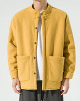 Leichte Herren-Cordjacke mit großen Taschen - Boaz in Gelb