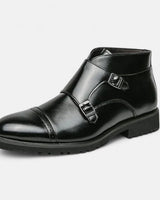 Leon | Monk Strap Stiefeletten aus Ecopelle in Schwarz