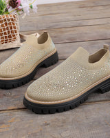 Urbaner Glanz™ Slip-On Sneaker mit Profilplateau in Beige