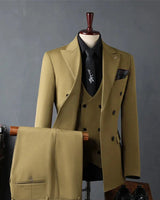 Vossler™ 3-Teiliges Anzugset In Premium-Alfaiataria in Khaki