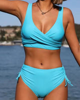 Sarena | Dein bauchformendes Bikini-Set mit stilvollem V-Ausschnitt in See-Blau