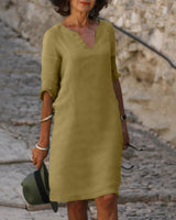 Sara - Stylisches Sommerkleid in Khaki