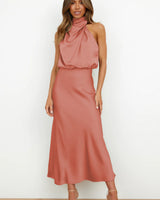 Rosemary | Neckholder Abendkleid in Koralle Rosa