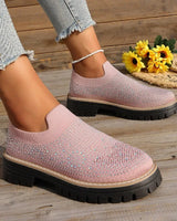 Urbaner Glanz™ Slip-On Sneaker mit Profilplateau in Hellrosa