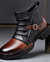 Dallas™ Premium-Lederstiefelette mit verstellbarer Seitenschnalle in Braun