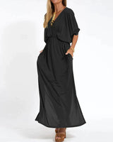 Mariah - Klassisches Maxi-Kleid in Schwarz