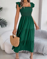 Yessa - Elegantes Stufen-Kleid in Grün