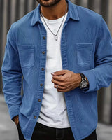 Ivaro - Strukturiertes Overshirt in Pfauenblau