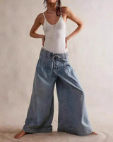 Solen™ Damenhose aus weichem Denim mit hoher Taille in Blau