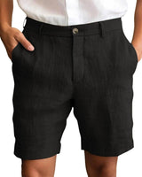 Fotis - Elegantes Leinen Kurzhosen in Schwarz