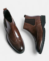Marzio™ | Elegante Chelsea-Stiefel für Herren aus Kunstleder in Braun