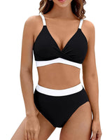 Sarena | Dein bauchformendes Bikini-Set mit stilvollem V-Ausschnitt in 2-Schwarz