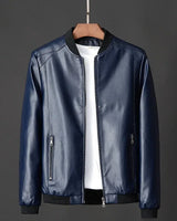 Herren-Bomberjacke aus Leder - Darel in Blau