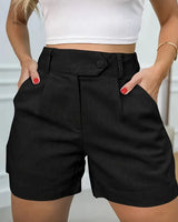 Bellini™ Shorts mit Eleganten Falten und Raffinierter Passform in Schwarz