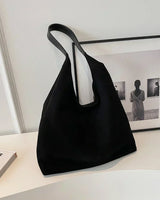 Venice Damen Tote Bag aus Veloursleder in Schwarz