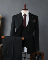 Vossler™ 3-Teiliges Anzugset In Premium-Alfaiataria in Schwarz