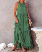 Munalisa - Maxikleid Mit Rüschen in Grün