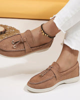 Loafer aus Wildleder mit Quasten - Wendy in Braun