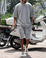 Draxen™-Set aus Premium-Strick mit Oversize-Passform und Streetwear-Style in Hellgrau