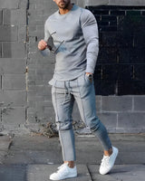RAFAEL – Leichtes Set aus Pullover und Hose für Herren in Grau