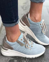 Marie | Damen Freizeit-Sneaker mit runder Spitze und Schnürung in Blau