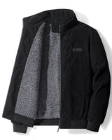 Udo - Cordjacke mit Fleecefutter in Schwarz